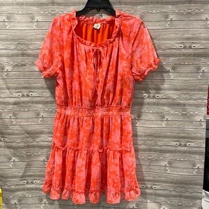 Dee elly XL pink and orange floral dress